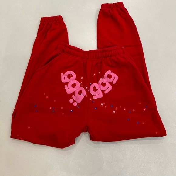 SOLD Spider worldwide red angel 555 red sweatpants - Picture 1 of 5